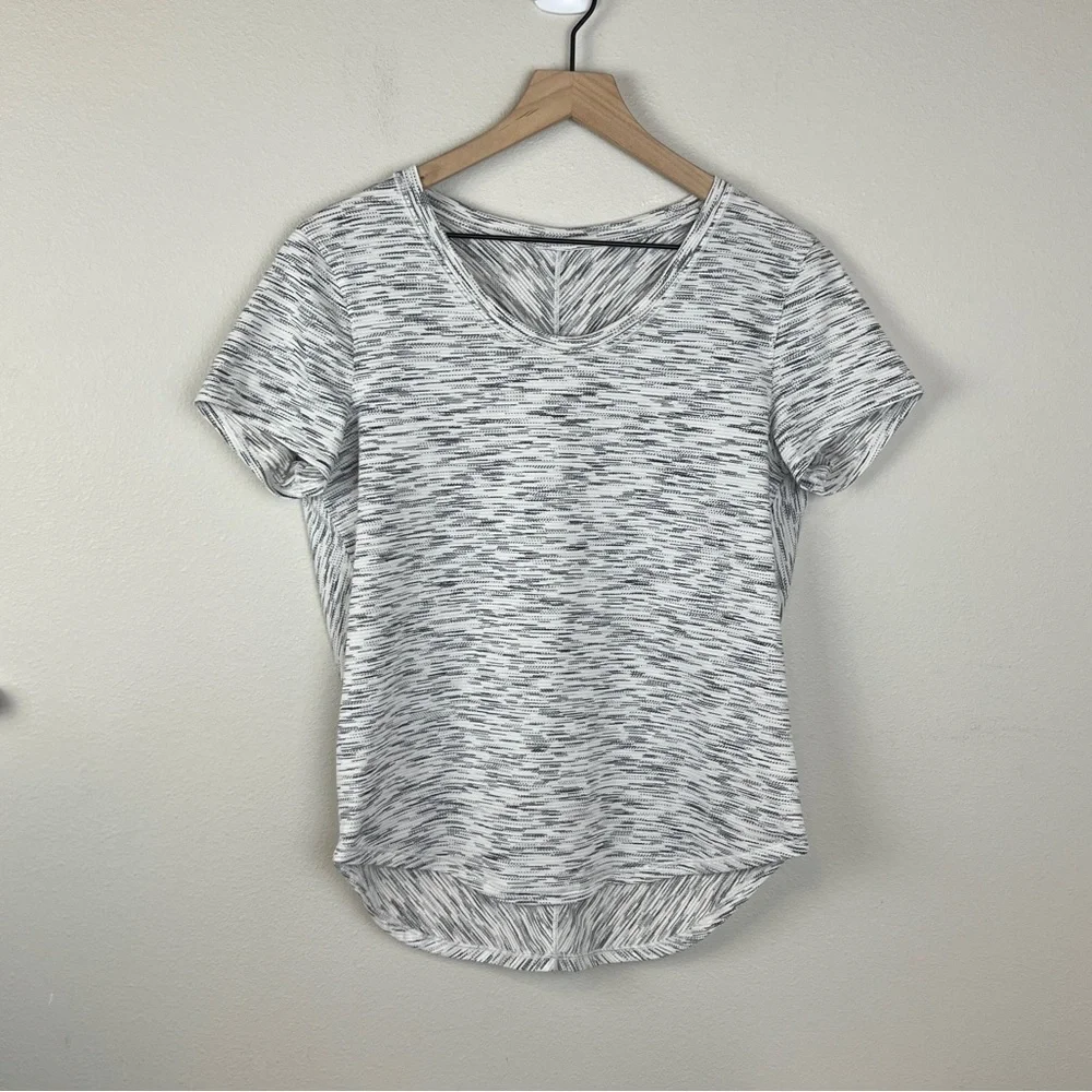 Lululemon Meant to Move Tee White Black Tiger Space Dye